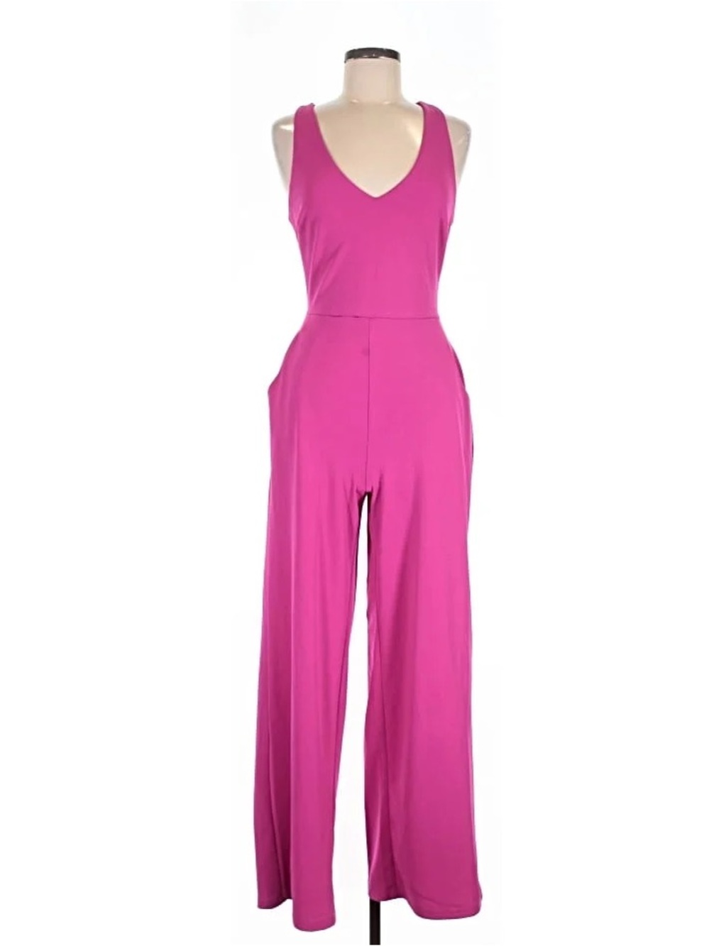 Crystal Sky Hot Pink Open Back Wide Leg Jumpsuit Small